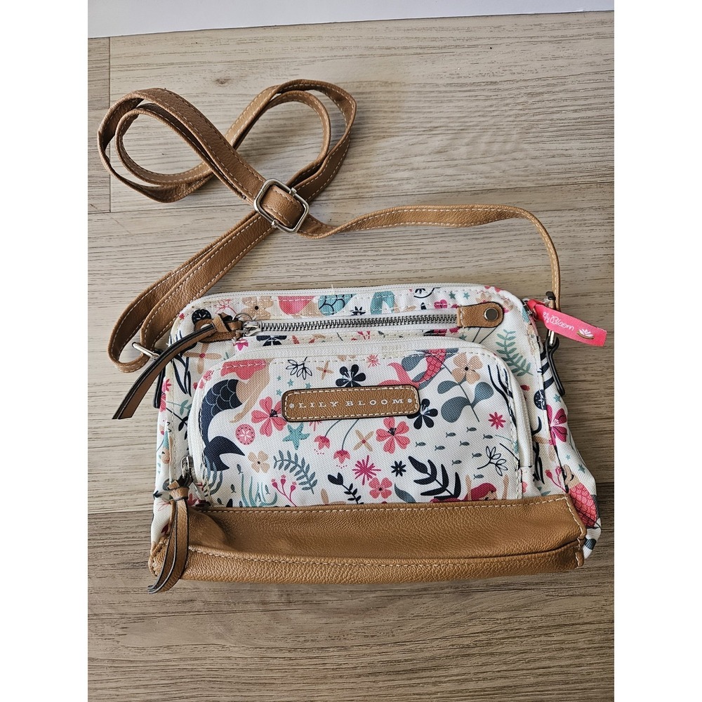Boho Mermaid Cottagecore Floral Canvas Crossbody Bag Summer Utility Purse Y2K